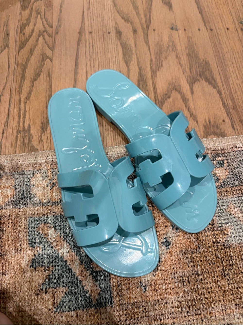 Sam Edelman Blue Jelly Slide Bay Sandals